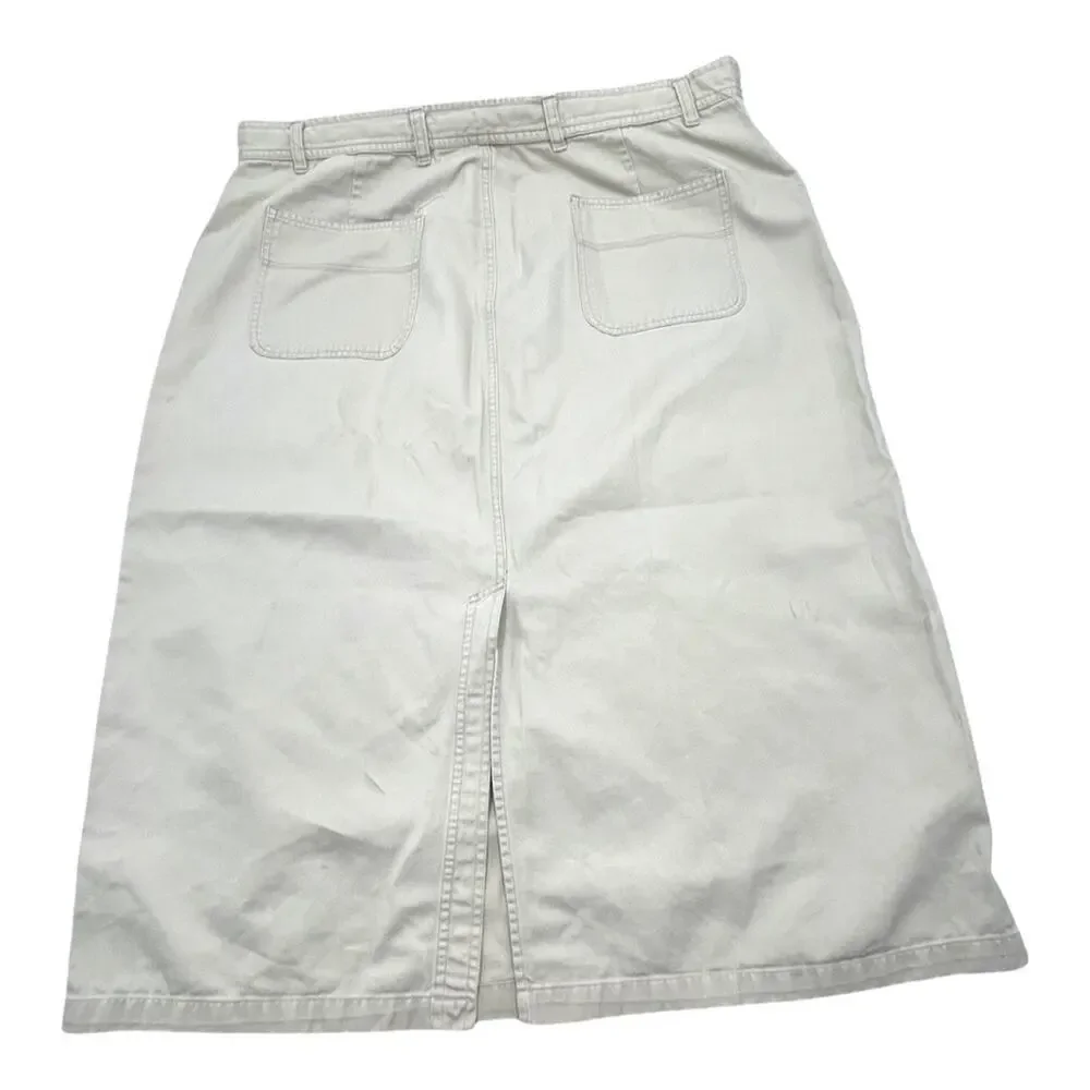 CAROLINA BLUES PLUS - vintage khaki midi skirt PLUS SIZE 22
